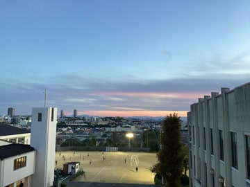 夕焼けと聖堂