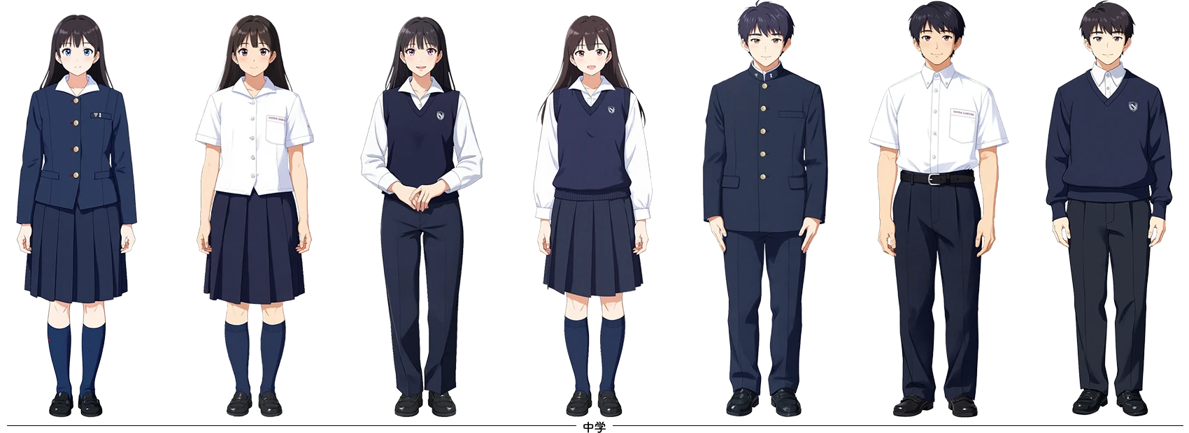 三田学園中学校・高等学校 制服イラスト