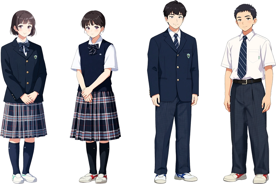 四條畷学園中学校 制服イラスト